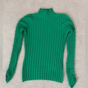 Emerald Ribbed Mock Neck Sweater Size M